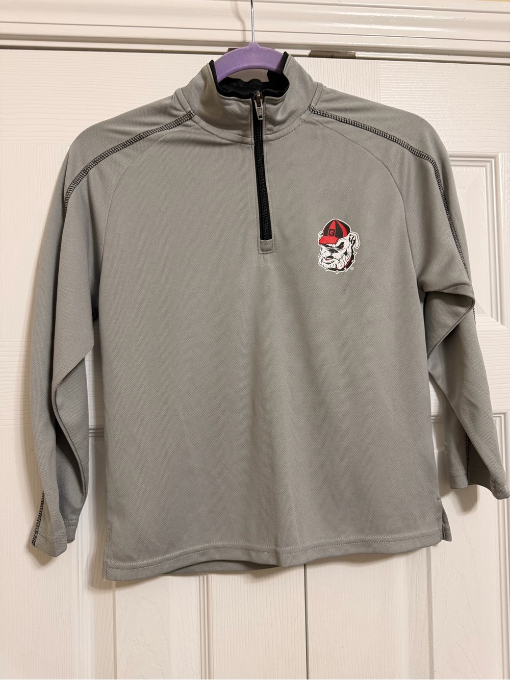 Kids Quarter-Zip Pullover Sweater with Bulldog Logo